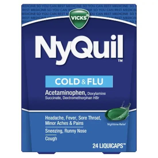Vicks NyQuil Cold & Flu Medicine LiquiCaps - 24ct image {2}