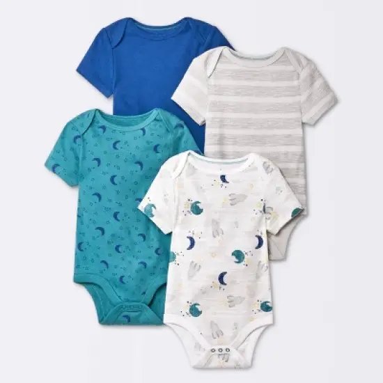  Baby 4pk Short Sleeve Bodysuit - Cloud Island&trade; Blue image {4}