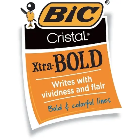 BIC Cristal Ballpoint Stick Pens Bold Point Blue Ink 897512 image {2}
