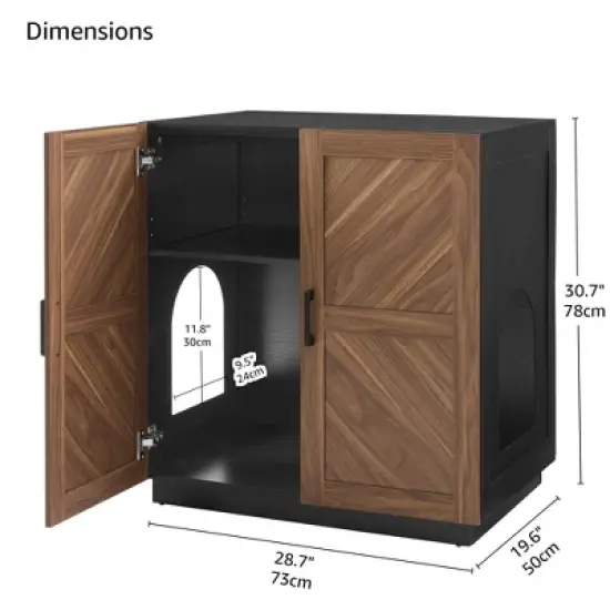 unipaws Tall Cat Litter Box Enclosure with Shelves image {13}