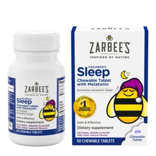 Zarbee's Kid's Sleep with Melatonin Chewables - Natural Grape - 50ct image {2}