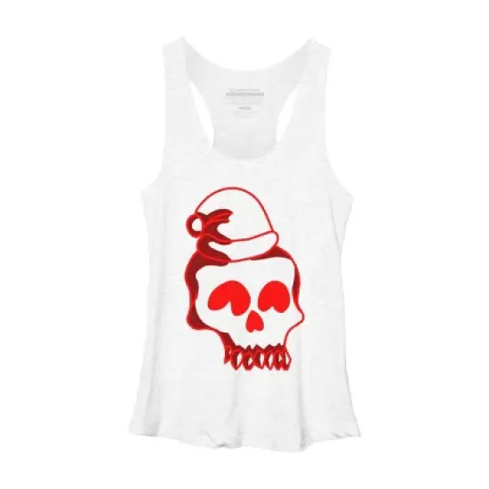 Women's Design By Humans Christmas love skull By Genthebunny Racerback Tank Top image {5}
