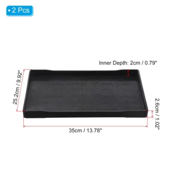 Unique Bargains Plastic Fast Food Reusable Serving Tray 2 Pcs image {1}