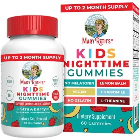 MaryRuth's Kids Nighttime No Melatonin Gummies, Strawberry, 60 ct image {8}