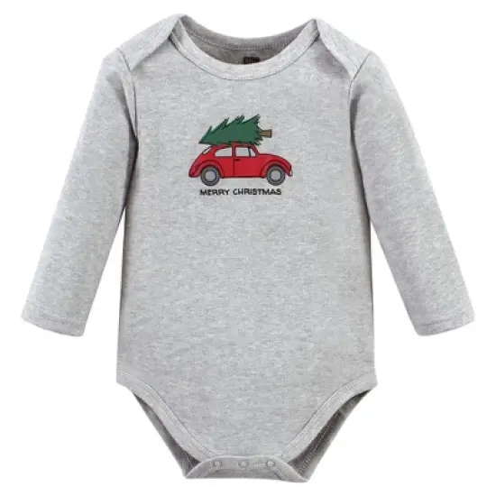 Hudson Baby Unisex Baby Cotton Long-Sleeve Bodysuits, Christmas Scene image {2}