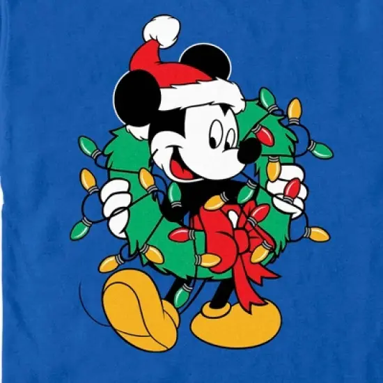 Men's Mickey & Friends Santa Christmas Wreath T-Shirt image {1}
