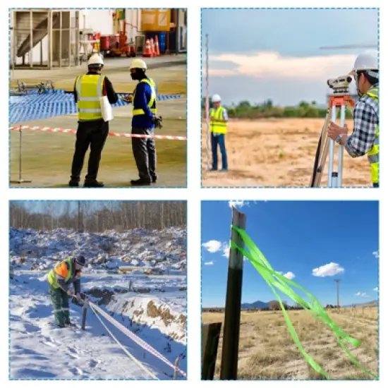 Unique Bargains PVC Non-Adhesive Flagging Tapes for Trail Outdoor 2 Pcs Orange 1" x 147 ft image {4}