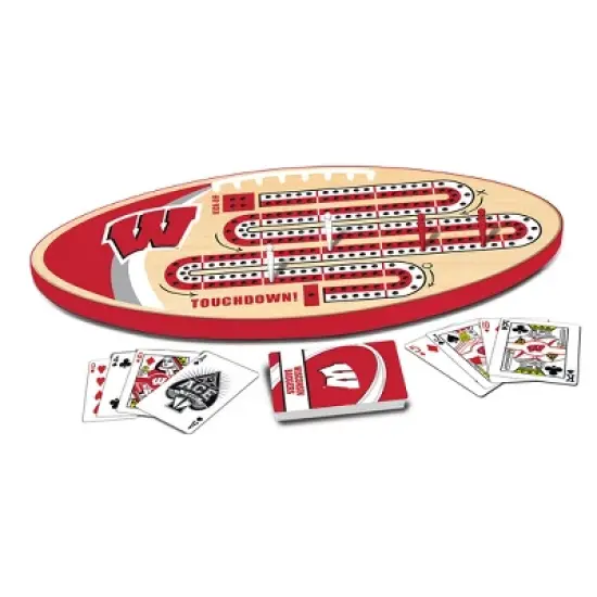 MasterPieces Officially Licensed  NCAA Wisconsin Badgers Wooden Cribbage Game for Adults image {2}