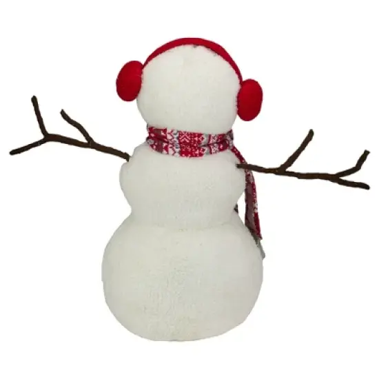 Northlight Plush Snowman with Button Snowflakes and Earmuffs Christmas Decoration - 21.5" - image {4}