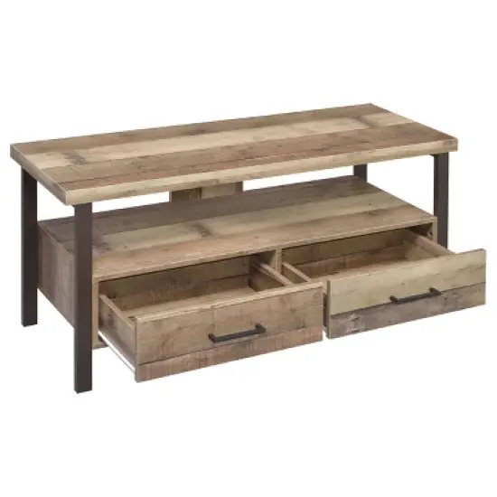 Morello 2 Drawer TV Stand for TVs up to 55" Weathered Pine - Coaster image {2}