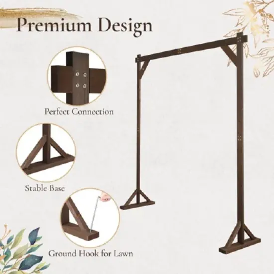 Karl Home 85.83'' W x 22.44'' D Brown Wedding Solid Wood Arbor image {2}