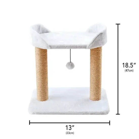 Two by Two Nashville - Ivory Scratching Post Cat Furniture - 18.5 in. Tall image {10}