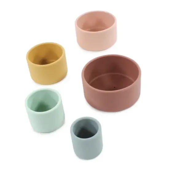 Hudson Baby Infant and Toddler Silicone Toy Stacking Cups, Multicolor, One Size image {2}