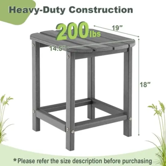 Tangkula 2PCS 18" Patio Adirondack Side Table Coffee Table Weather Resistant HDPE Garden Yard image {6}