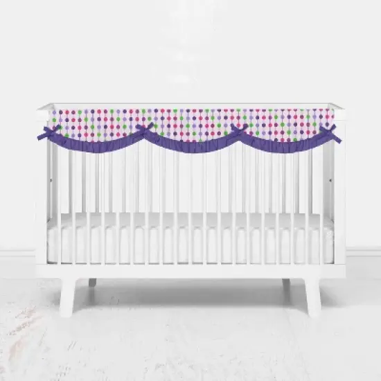 Bacati - Botanical Purple Long Crib Rail Guard Cover image {1}