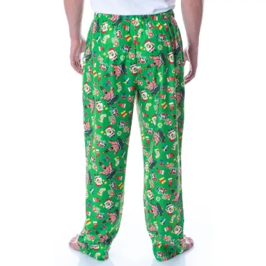 Nickelodeon Mens' SpongeBob SquarePants Oh Joy Loungewear Pajama Pants Green image {3}