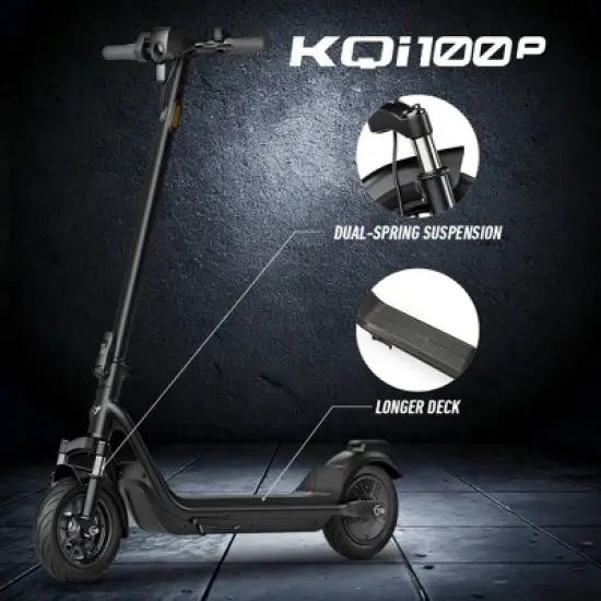 NIU KQi 100P Foldable Electric Kick Scooter 18 Max Speed with 17.4mph - Gray image {4}