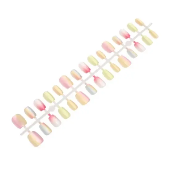 Unique Bargains Women's Full Coverage Fake Nails XS Purple Green 30 Pcs image {5}