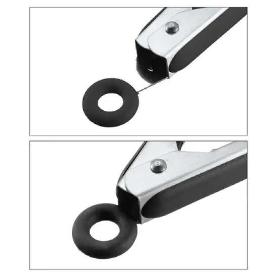 Unique Bargains Stainless Steel Silicone Tip Locking Mechanism Kitchen Tongs 1 Set image {3}