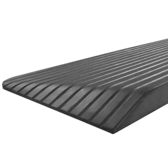 Silver Spring Solid Rubber Threshold Ramp for Wheelchairs, Scooters & More, 2" Rise, Black - Heavy-Duty and Portable Doorway Ramps for Mobility Aid image {5}