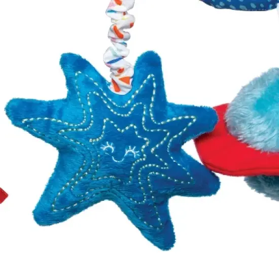 Manhattan Toy Space Themed Rocket Soft Baby Travel Spiral with Baby-safe Mirror, Elastic Pull Cord and Rattle Chime image {1}