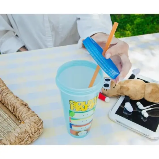 Silver Buffalo South Park Characters Color-Changing Plastic Tumbler | Holds 24 Ounces image {4}