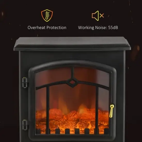 SEVOBAL Fireplace Insert Heater Mantel 3D Flame Fireplace Stove Bottom Air Outlet Fire Place Panoramic Fire Place Heater, Black, 16.9"*12.1"*21.7" image {4}