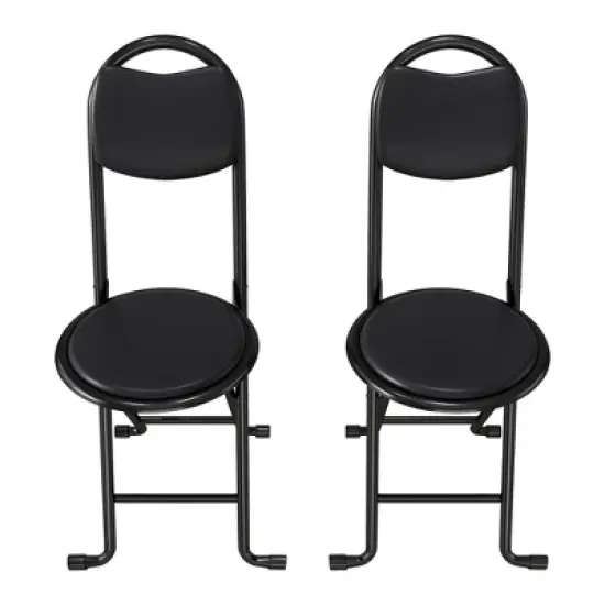 Rbied 2 PCS Folding Stool with Back, Cushioned Padded Folding Stool, Portable Folding Chairs for Outdoor Indoor image {8}