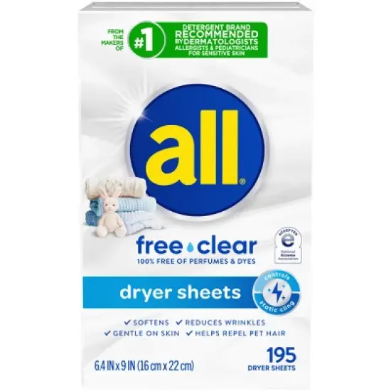 All Free Clear Fabric Softening Sheets - 195ct image {1}