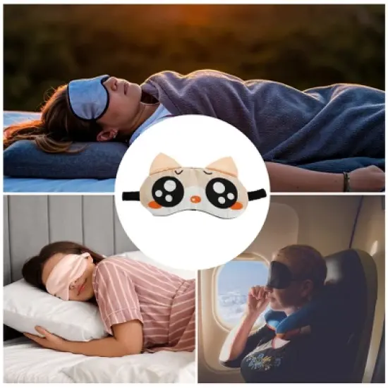 Unique Bargains Portable Elastic Strap Eye Mask Orange 1 Pc image {2}