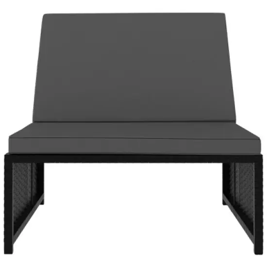 vidaXL Reclining Garden Chair Set of 3 Black image {6}