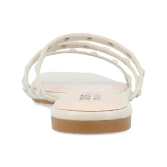 Journee Collection Womens Camarie Slip On Slide Multi Strap Sandals image {2}