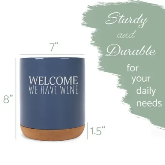 Elanze Designs This Is A Bad Place For A Diet Ceramic Cork Bottom Navy Blue Large Capacity Utensil Holder Crock for Countertop Storage, Stylish & image {1}