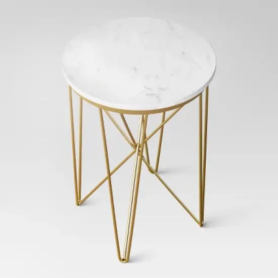 Marble Top Round Table Gold - Threshold&trade; image {2}