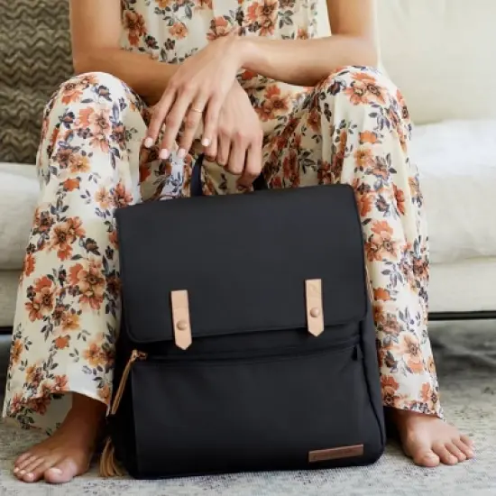 Petunia Pickle Bottom Meta Diaper Bag - Black Matte Canvas image {5}