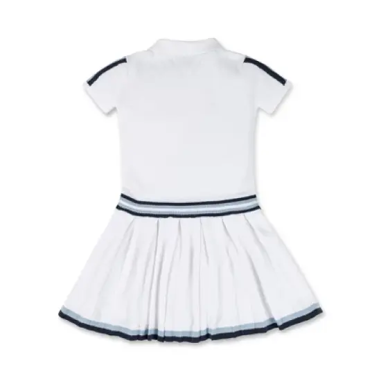 Hope & Henry Girls' Organic Cotton Short Sleeve Zipper Polo Sweater Dress, Kids image {2}