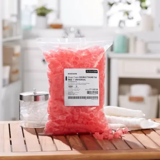 McKesson Tube Closure Snap Cap Red Polyethylene 177-118115R 1000 per Bag image {3}