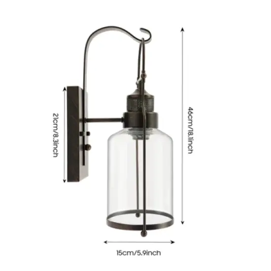 YIYIBYUS Rustic Farmhouse Clear Glass Sconces Antique Rust Wall Lamp image {3}