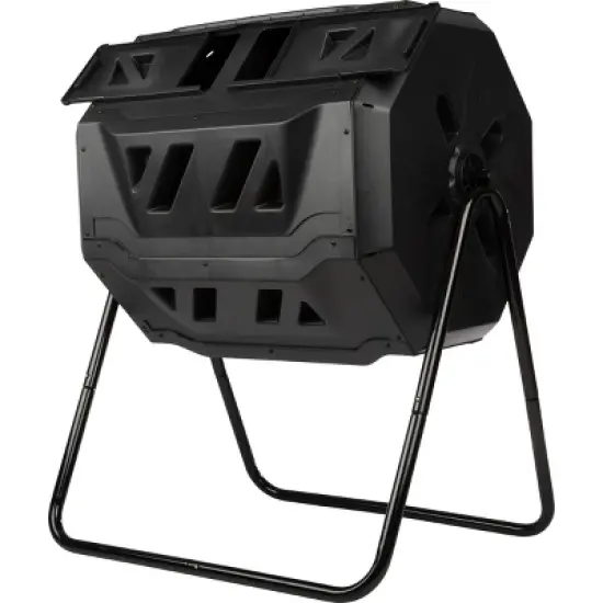 Pure Garden Compost Tumbler - 43Gal Compost Bin with Dual Chambers, 360-Degree Rotating Design, and Garden Gloves Included image {7}