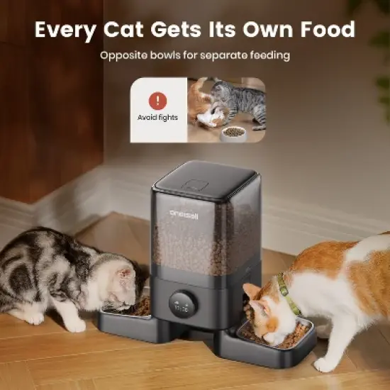 Oneisall PF09 Automatic Dog and Cat Feeder, 20 Cups/5L, Automatic Cat Food Dispenser, Indoor Use, Timed Pet Feeder for Dry Food image {1}