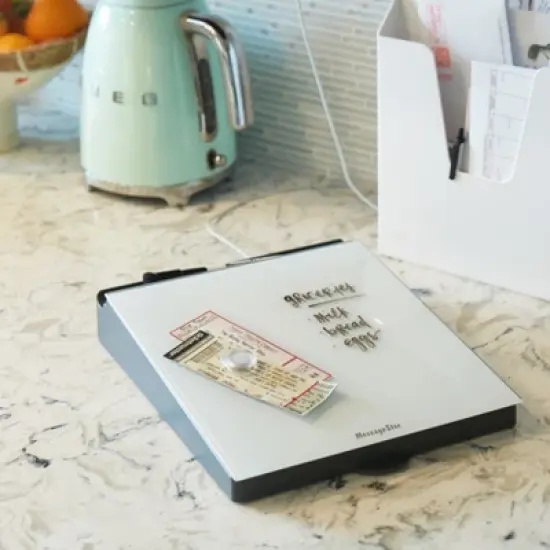 ECR4Kids MessageStor Dry Erase Memo Station, Desktop Whiteboard with Storage and Built-In Organizer image {3}