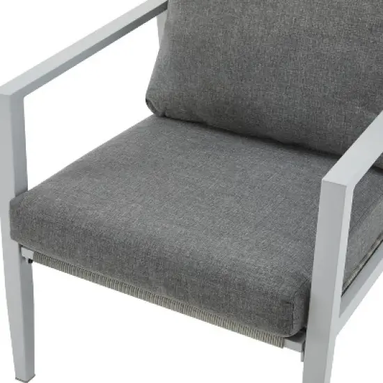 Christopher Knight Home Riley Outdoor Rope and Aluminum Upholstered Club Chair image {8}