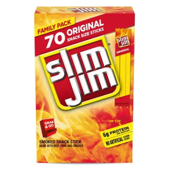 Slim Jim Original Family Pack Meat Sticks - 70ct image {6}