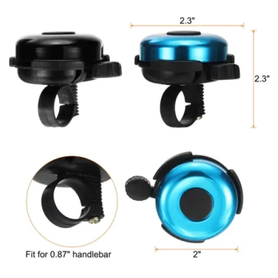 Unique Bargains Aluminum Loud Clear Sound Classic Scooters Bicycle Bells 2 Pcs 2.3" image {1}