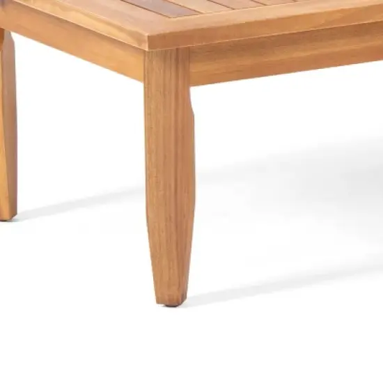 Christopher Knight Home Aston Outdoor Acacia Wood 4 Seater Chat Set with Cushions image {10}