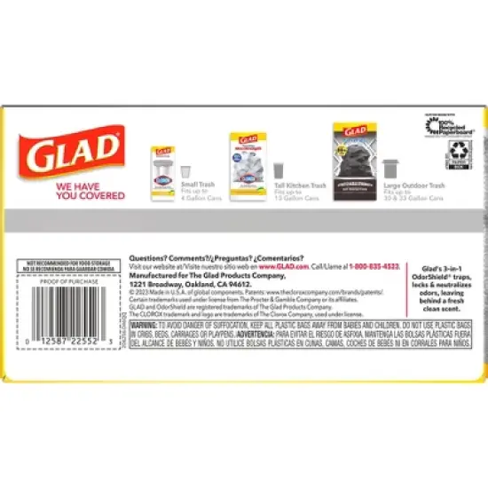 Glad ForceFlex MaxStrength Drawstring Odor Shield Trash Bags - 13gal - 45ct image {13}