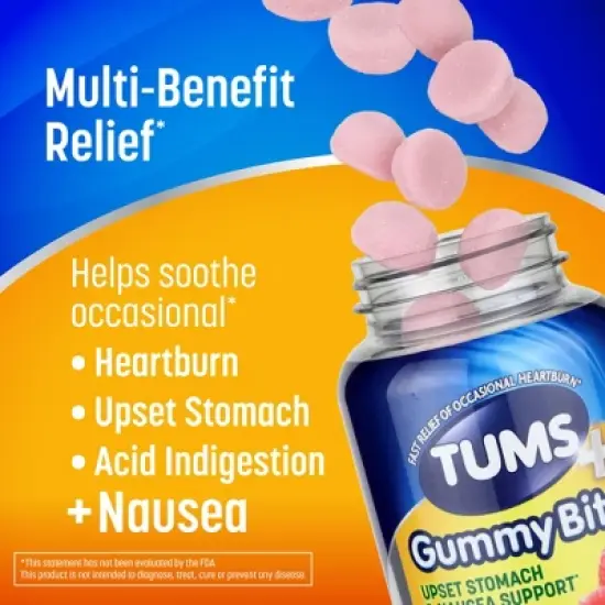 Tums + Upset Stomach & Nausea Support Gummy Bites - Ginger Berry - 45ct image {2}