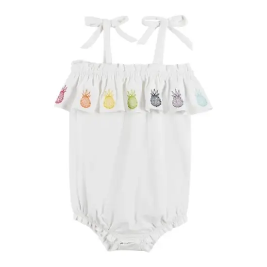 Andy & Evan Toddler Girls Pineapple Bubble White, Size 18-24 Months image {1}