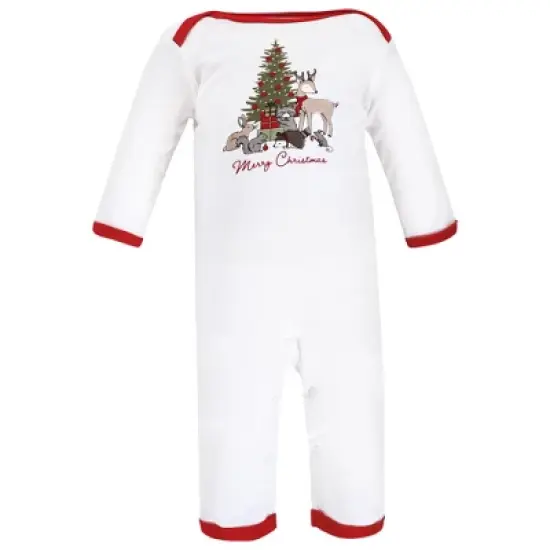 Hudson Baby Unisex Baby Cotton Coveralls, Christmas Forest image {2}