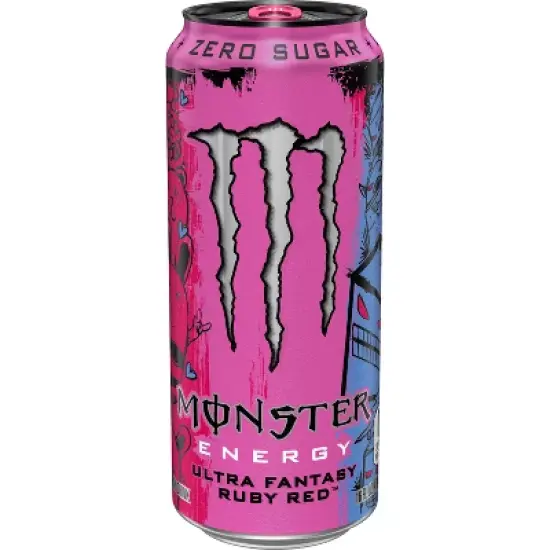 Monster Energy Ultra Fantasy Ruby Red Energy Drink - 16 fl oz Can image {4}